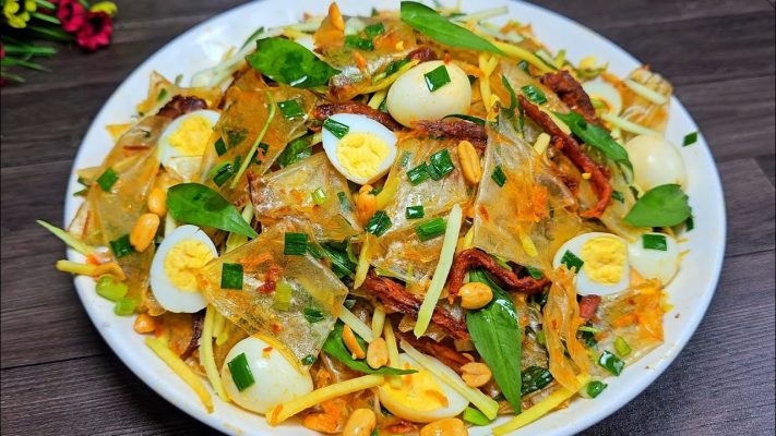 bánh tráng trộn khô heo